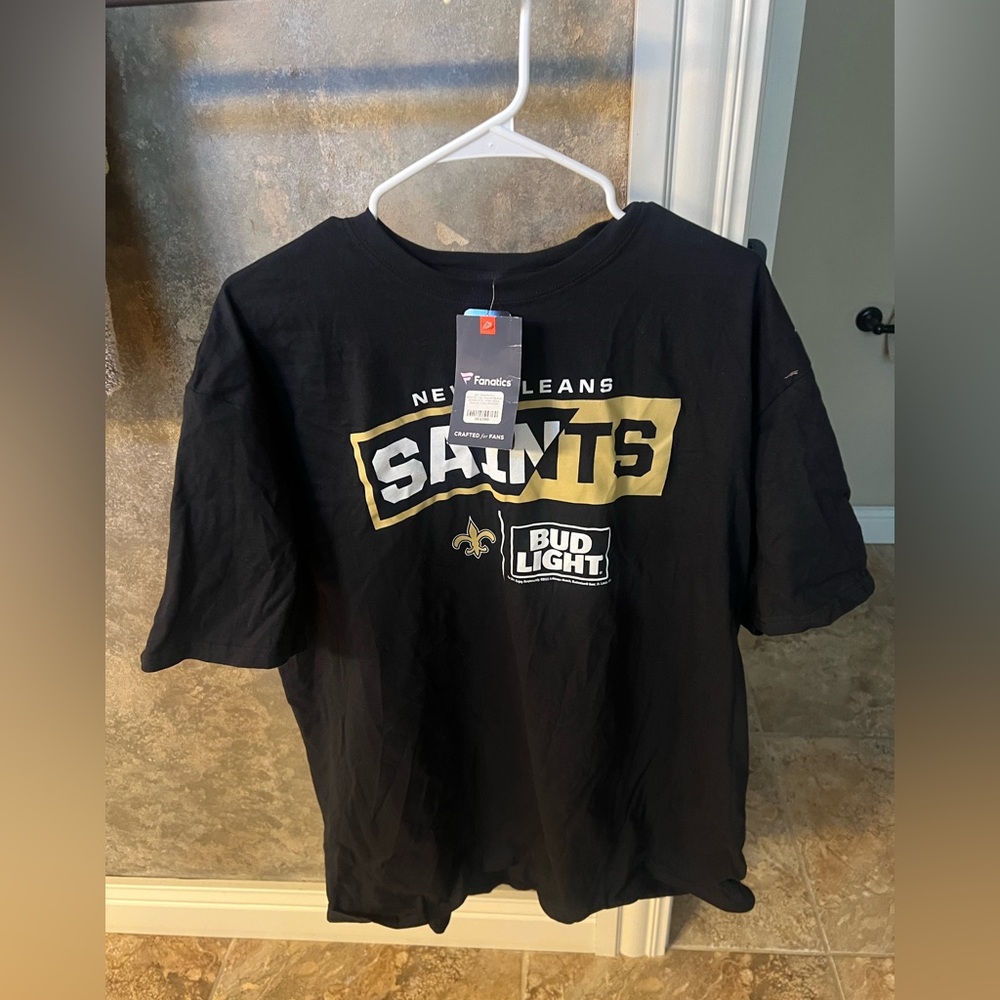 Black and Gold Bud Light New Orleans Saints Tee
